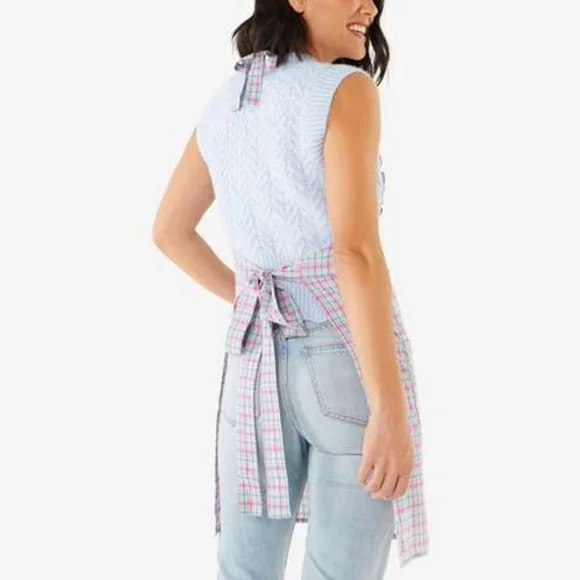 NEW Amanda Uprichard Sweet Heart Apron in Pink & Blue Plaid - A PERFECT GIFT! - Picture 3 of 7